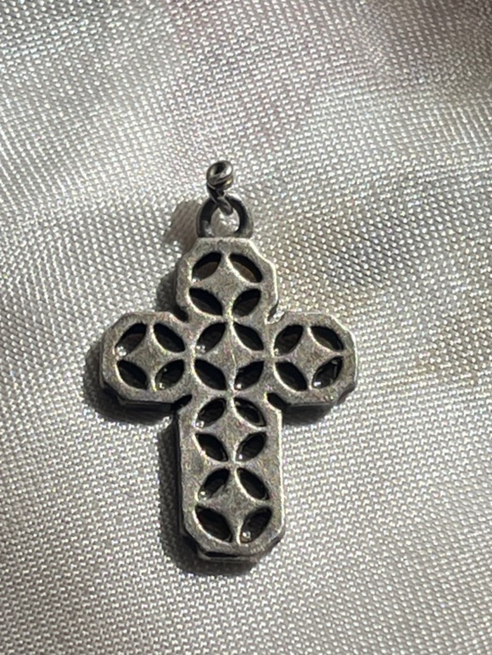 Sterling Silver Filigree Cross Pendant - Silver